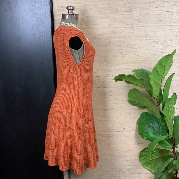 Orange Sweater Skater Dress - Picture 2 of 6